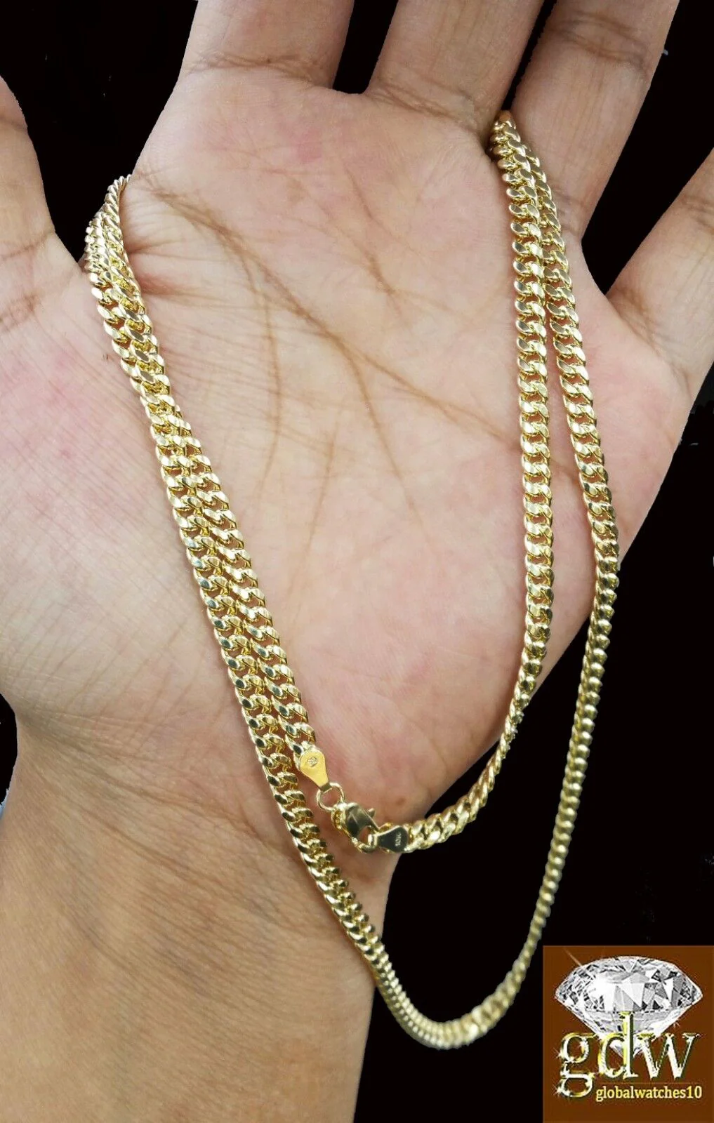 10k Gold Miami Cuban Chain Necklace 22" Inch Men Women Link 4mm  Real 10k Gold - Image 6