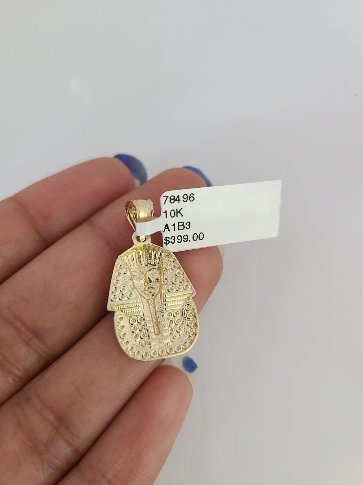 10k Gold Miami Cuban Chain Pharaoh Charm Pendant 3mm 18-28in Necklace Set - Image 7
