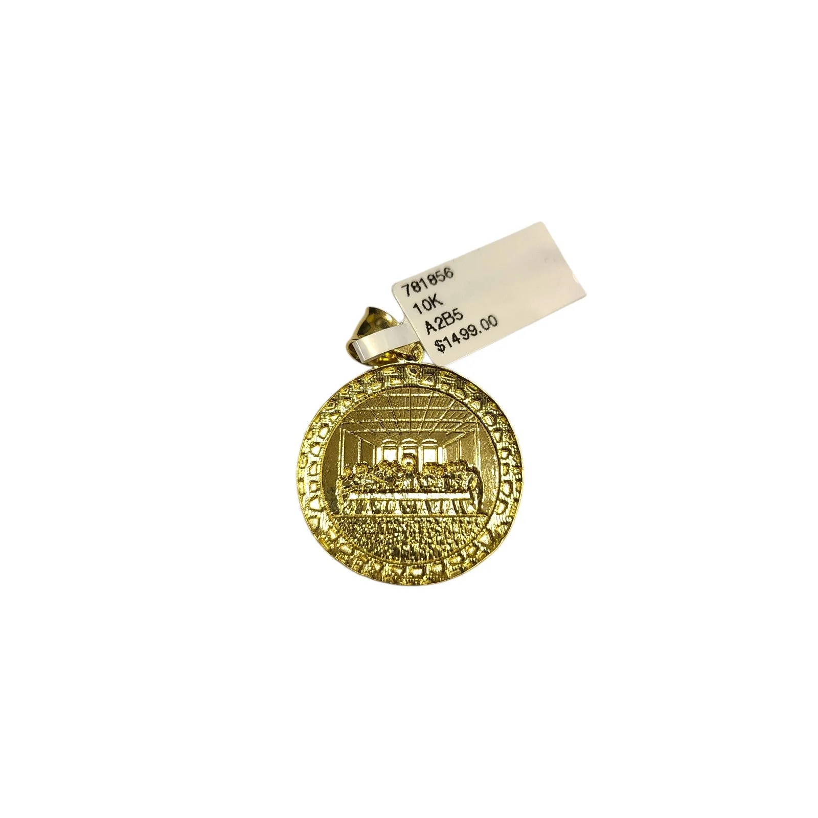 10k Gold Milano Chain Nugget Last Supper Pendant Charm 18"-28" 3mm SET Necklace - Image 7