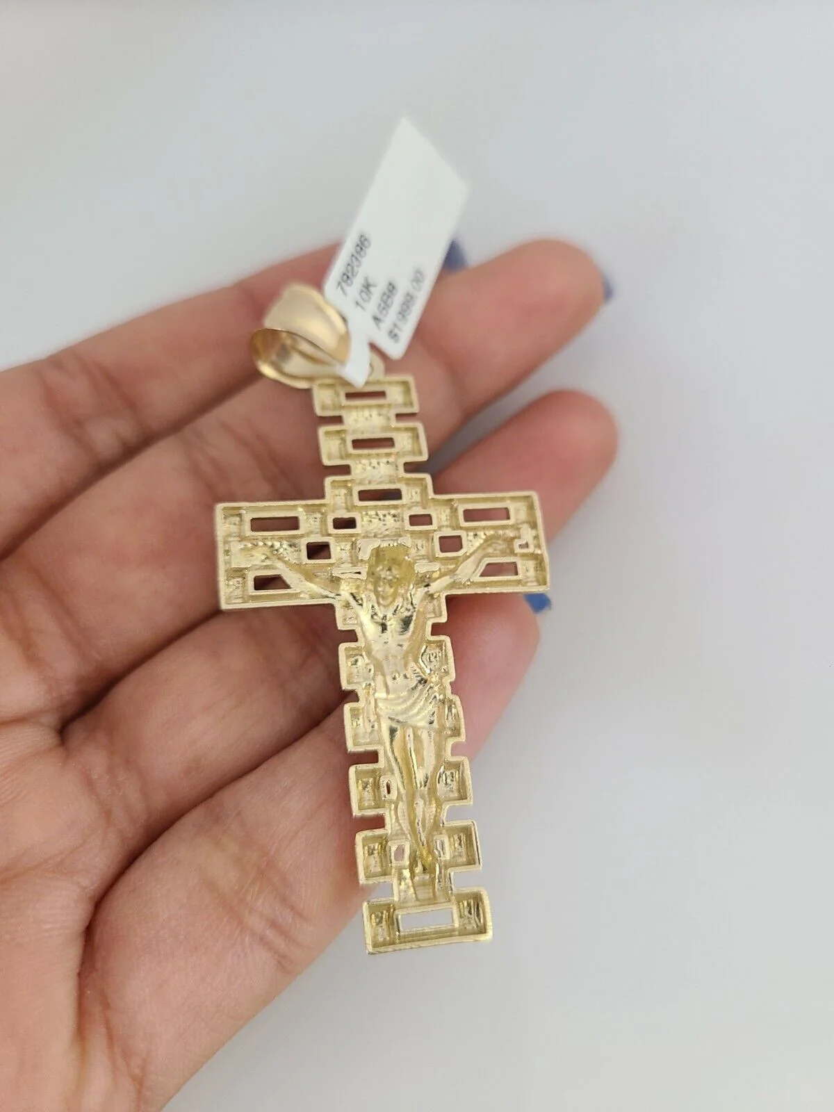 10k Gold Milano Rope Chain Jesus Cross Charm 6mm Set 20"-26'' Inches Necklace - Image 6