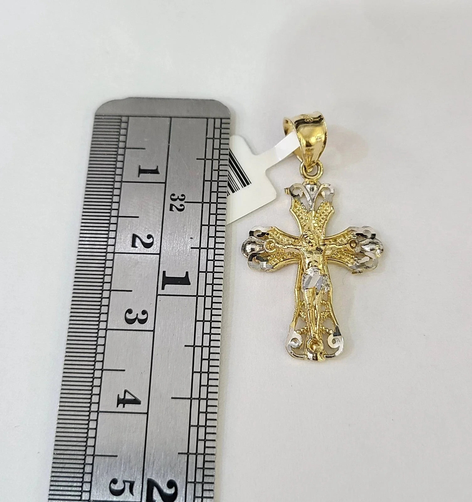 10k Gold Milano Rope Chain Jesus Cross Charm Necklace SET 3mm 18"-26" Pendant - Image 5