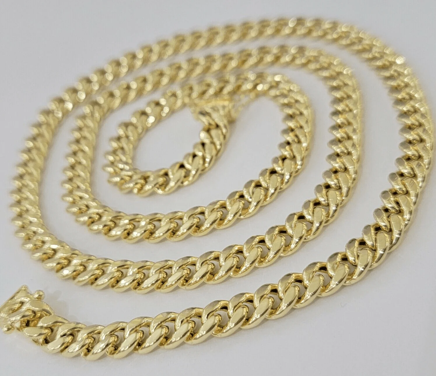 10k Gold Necklace 7mm 18 Inch Short Miami Cuban Link Chain REAL 10kt yellow Gold - Image 7
