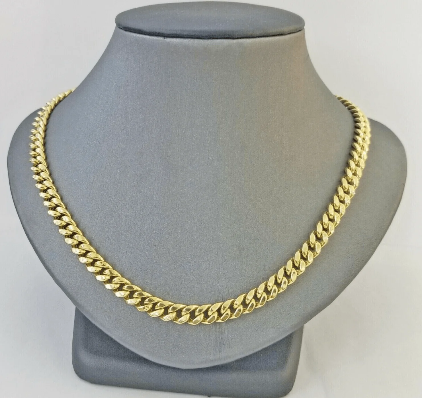 10k Gold Necklace 7mm 18 Inch Short Miami Cuban Link Chain REAL 10kt yellow Gold - Image 8