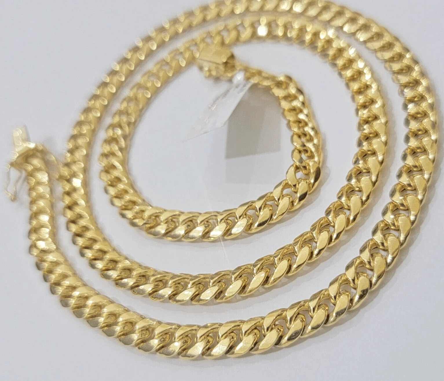 10k Gold Necklace 7mm 20 Inch Miami Cuban Link Chain REAL 10kt yellow Gold Men's - Image 3