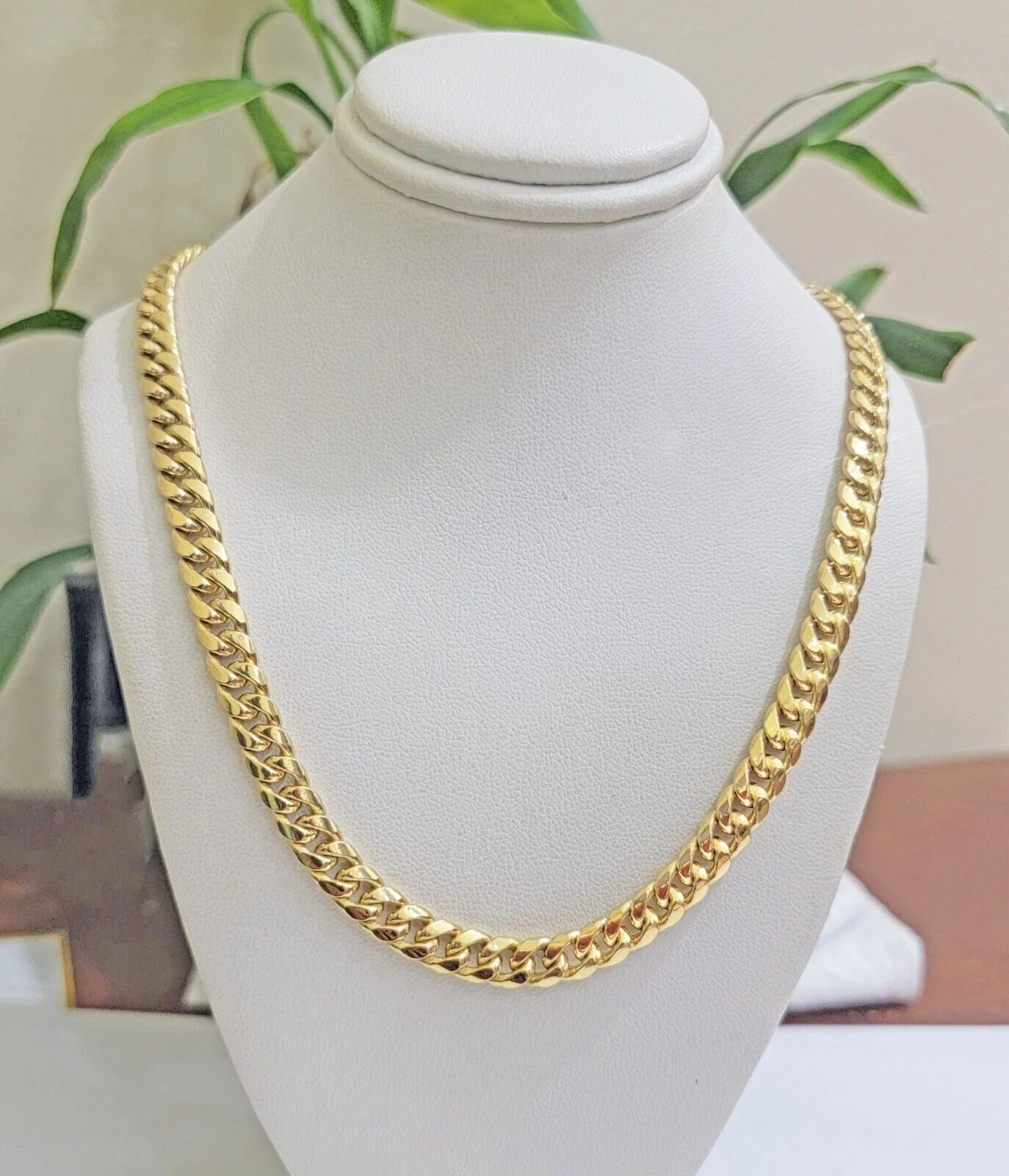 10k Gold Necklace 7mm 24 Inch Miami Cuban Link Chain REAL 10kt yellow Gold Men's - Image 2