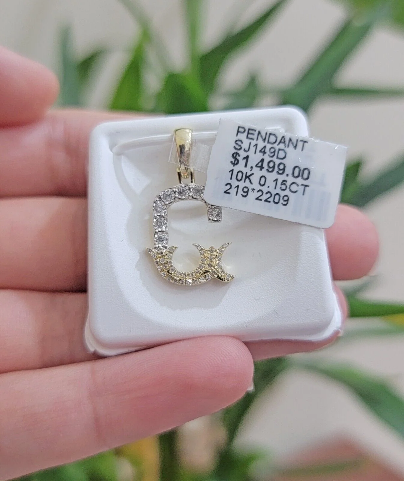 10k Gold Pendant Initial Charm Natural Diamond A-Z Alphabet 10K Yellow Gold REAL - Image 2