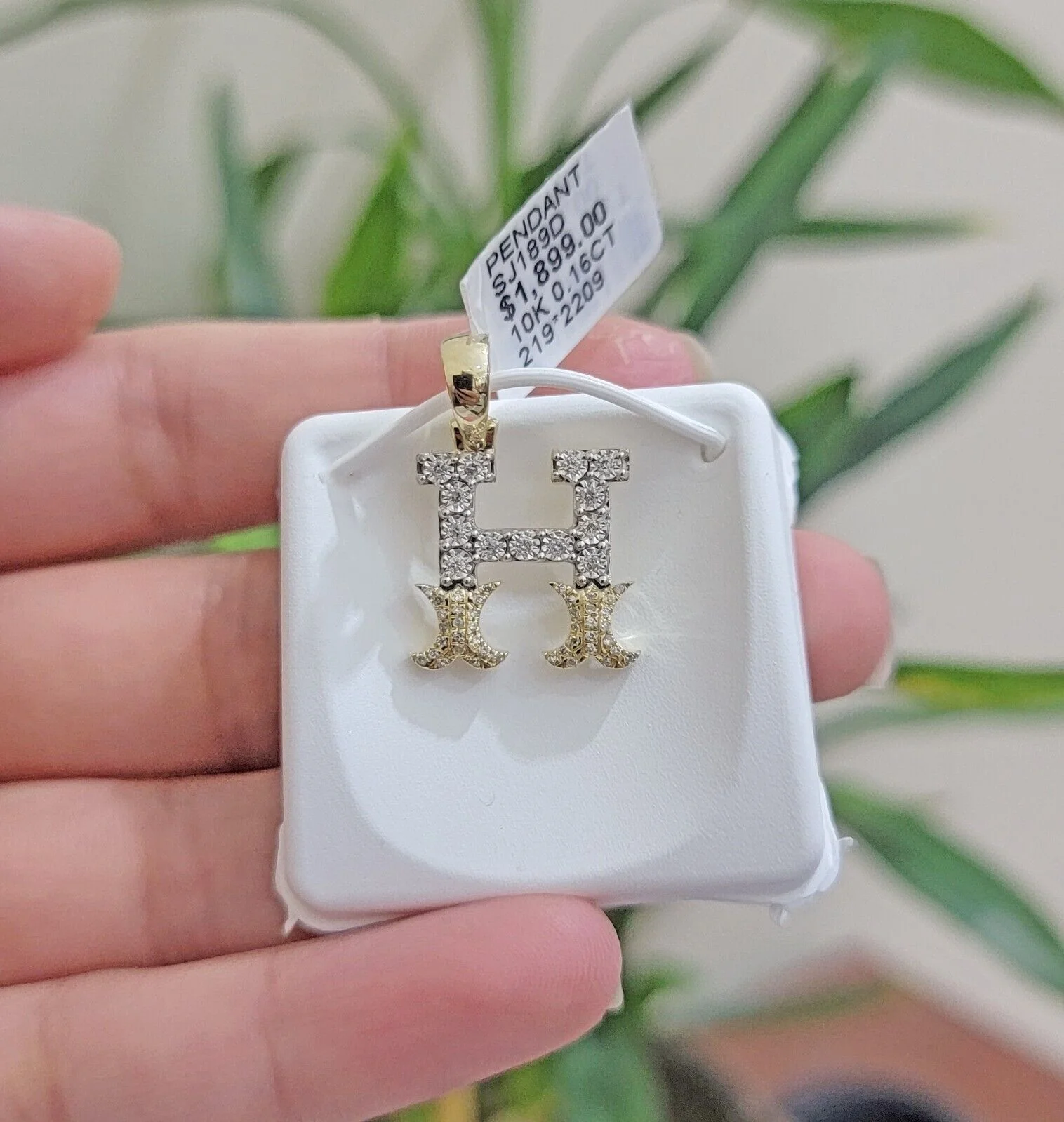 10k Gold Pendant Initial Charm Natural Diamond A-Z Alphabet 10K Yellow Gold REAL - Image 22
