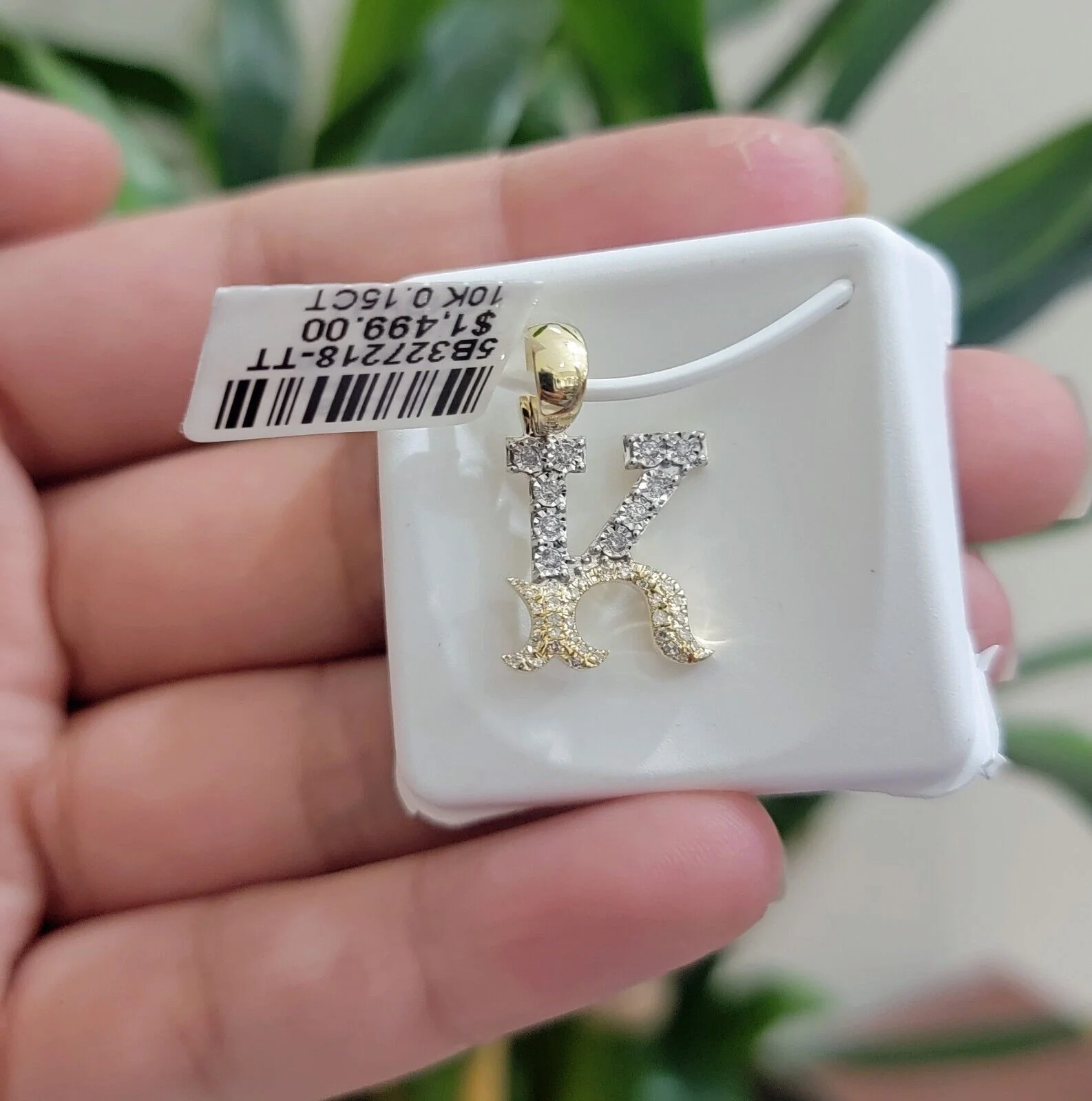 10k Gold Pendant Initial Charm Natural Diamond A-Z Alphabet 10K Yellow Gold REAL - Image 26