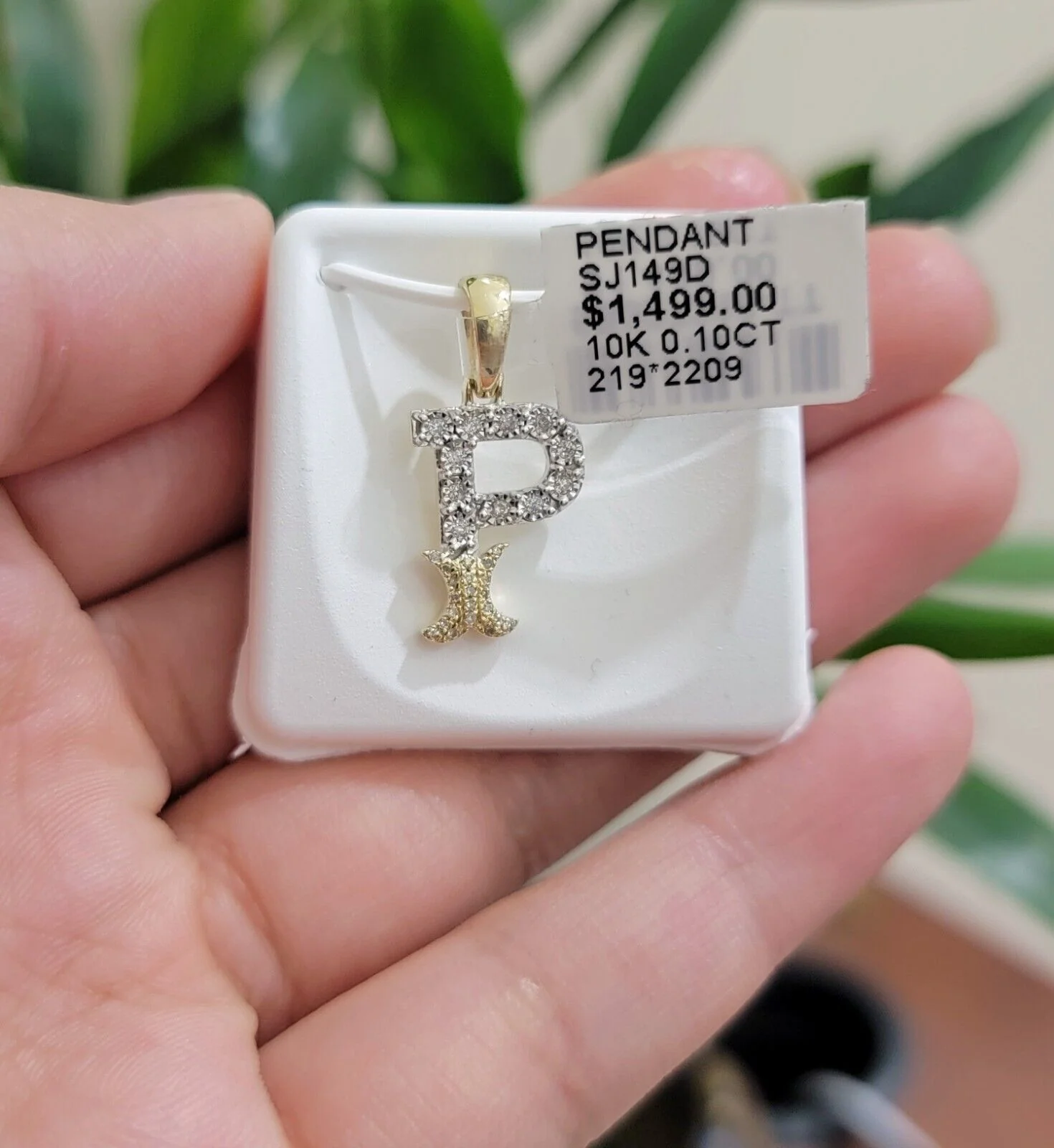 10k Gold Pendant Initial Charm Natural Diamond A-Z Alphabet 10K Yellow Gold REAL - Image 31