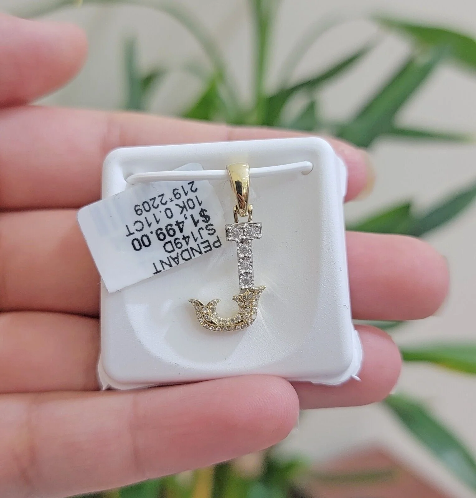 10k Gold Pendant Initial Charm Natural Diamond A-Z Alphabet 10K Yellow Gold REAL - Image 4
