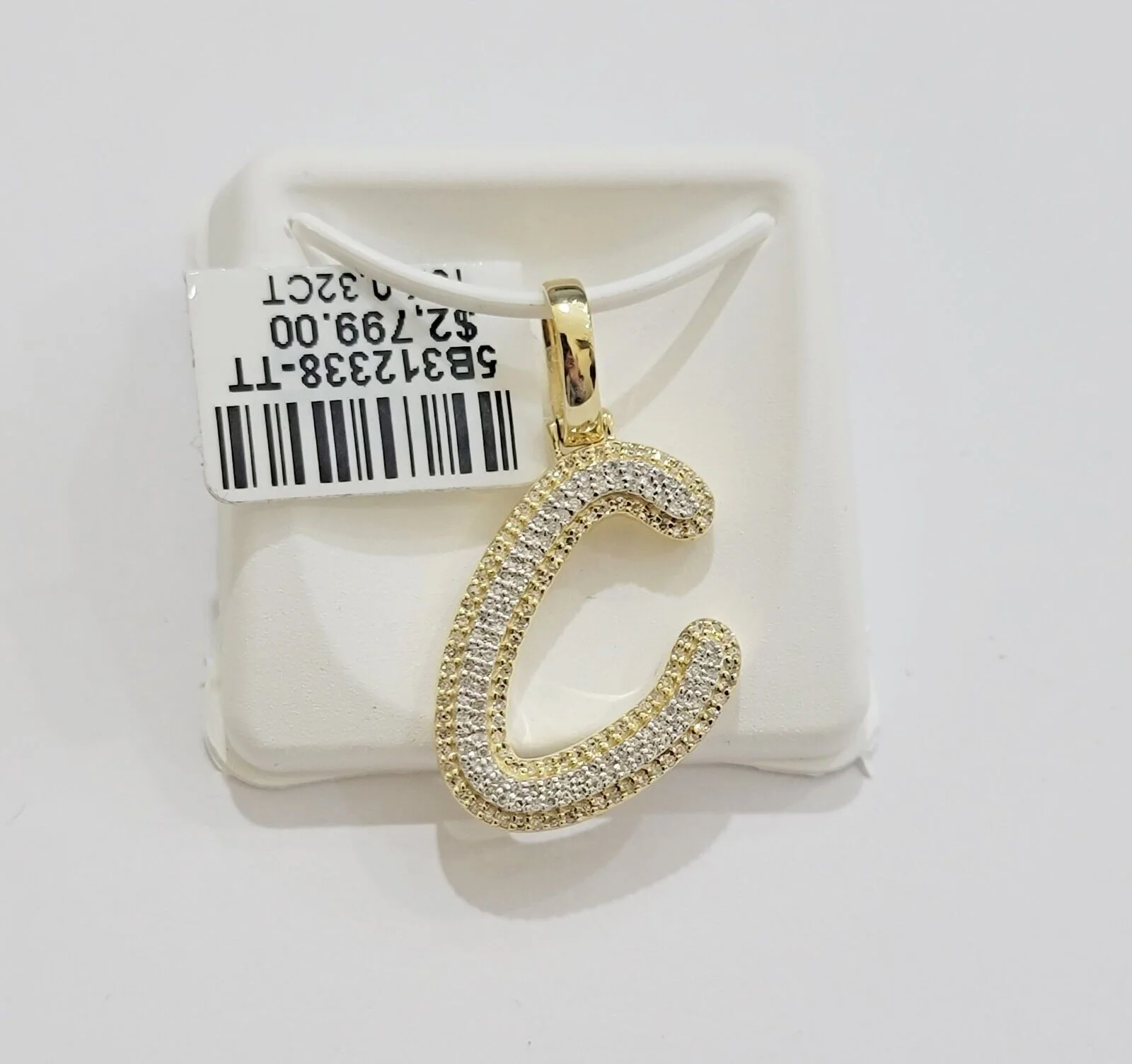 10k Gold Pendant Natural Diamond Initial Charm A-Z Alphabet 10K Yellow Gold REAL - Image 12