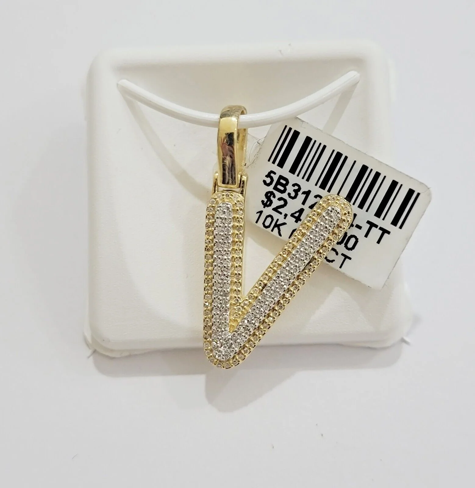 10k Gold Pendant Natural Diamond Initial Charm A-Z Alphabet 10K Yellow Gold REAL - Image 15