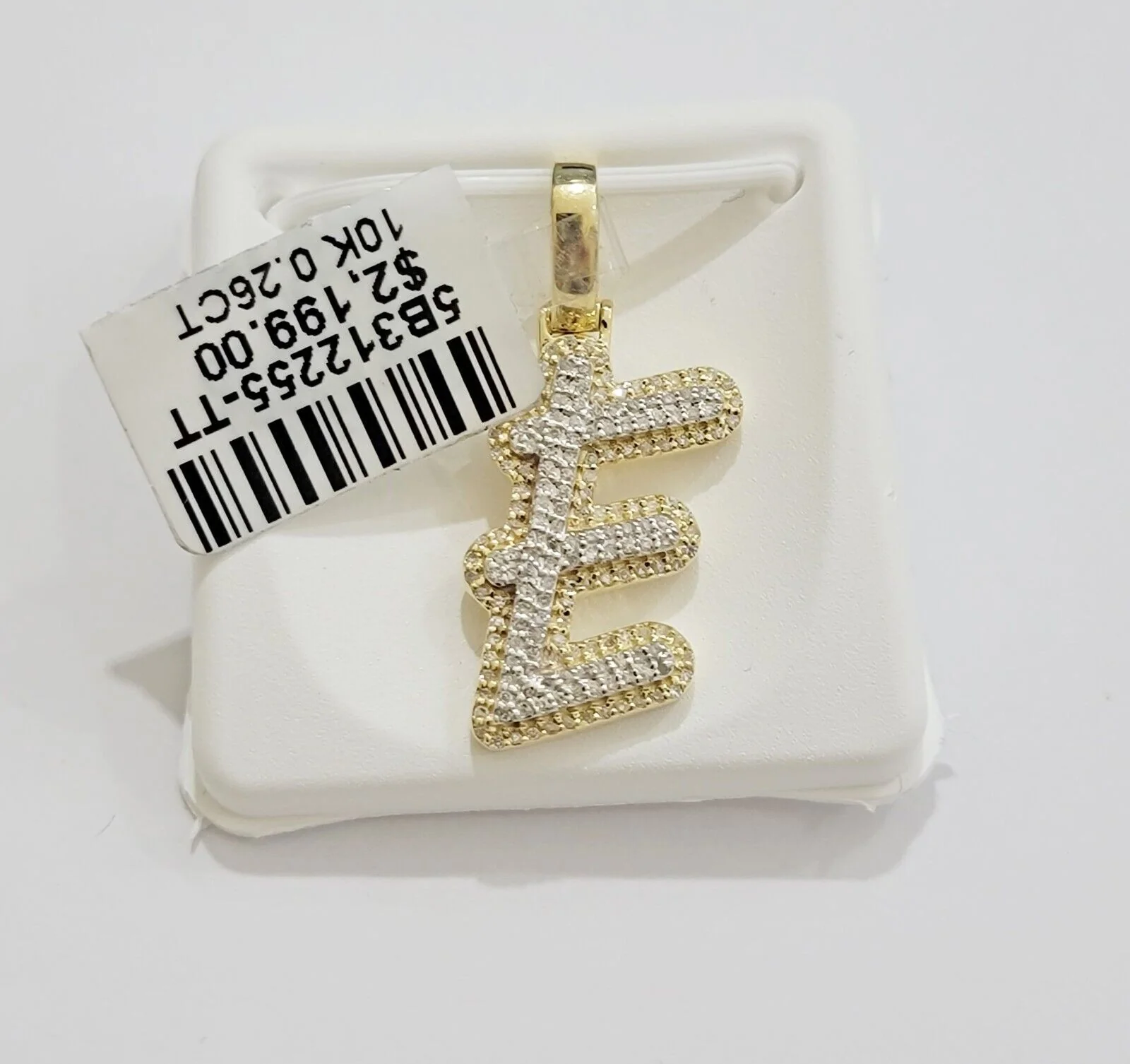 10k Gold Pendant Natural Diamond Initial Charm A-Z Alphabet 10K Yellow Gold REAL - Image 28