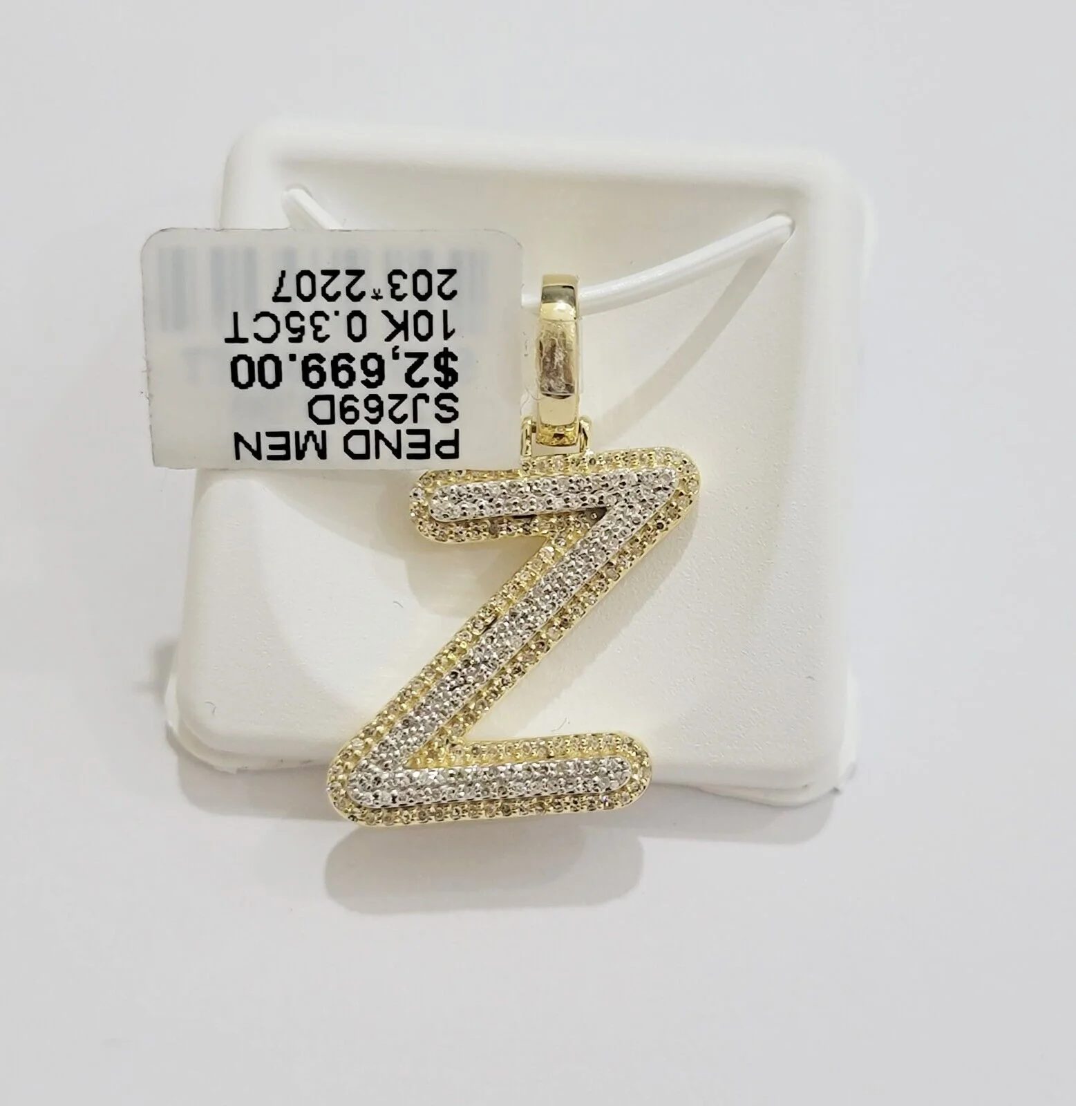 10k Gold Pendant Natural Diamond Initial Charm A-Z Alphabet 10K Yellow Gold REAL - Image 32