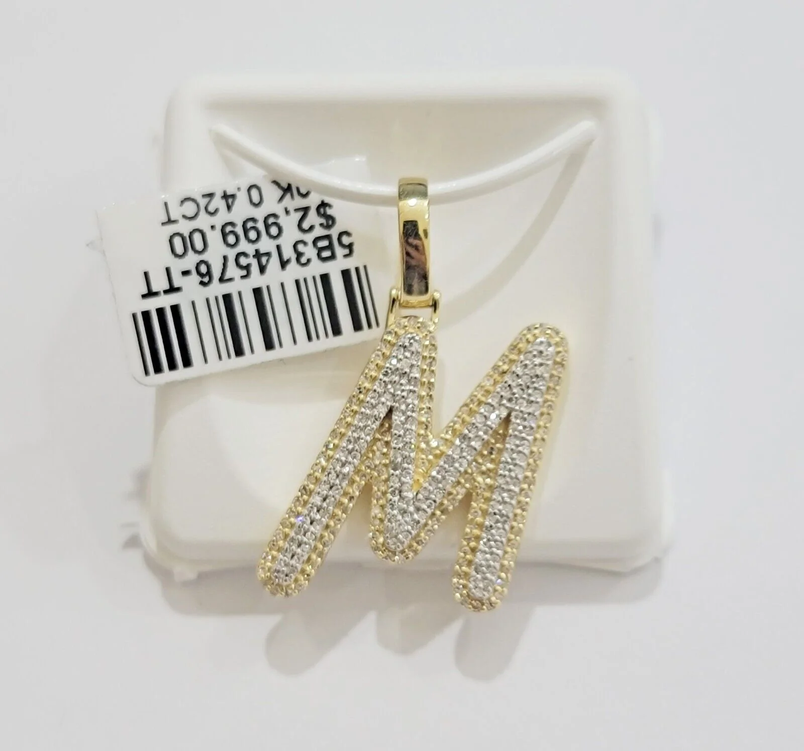 10k Gold Pendant Natural Diamond Initial Charm A-Z Alphabet 10K Yellow Gold REAL - Image 7