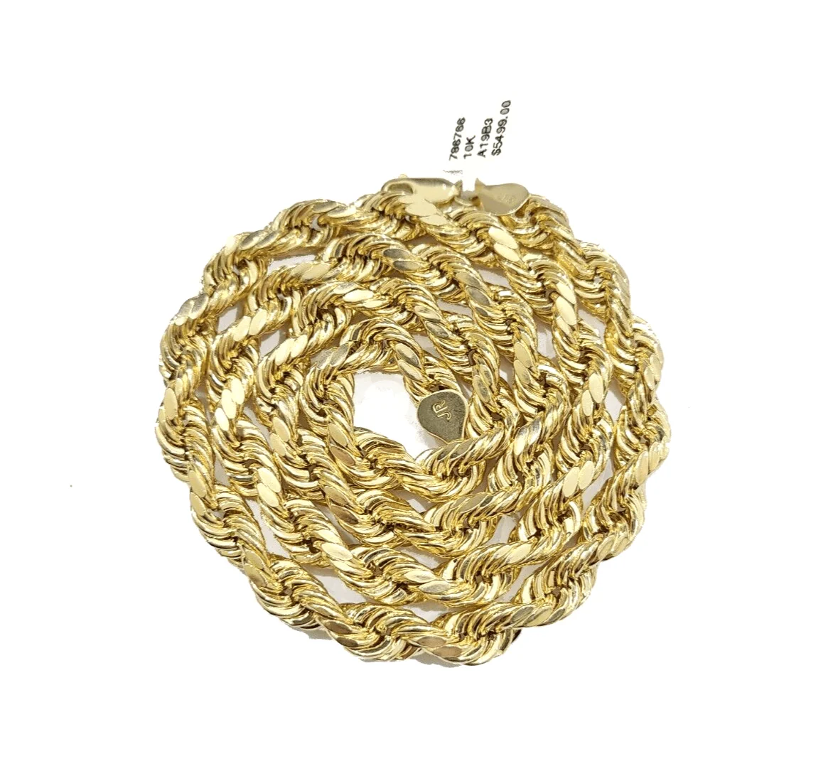 10k Gold Pharaoh Head Charm Rope Chain Necklace 8mm 28'' Set & Pendant 10kt REAL - Image 7