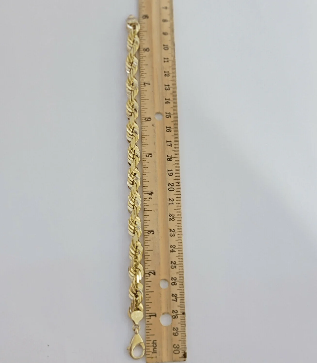 10k Gold Rope Bracelet 9 Inch 10mm Diamond Cuts Real Solid Link 10KT Yellow Gold - Image 5