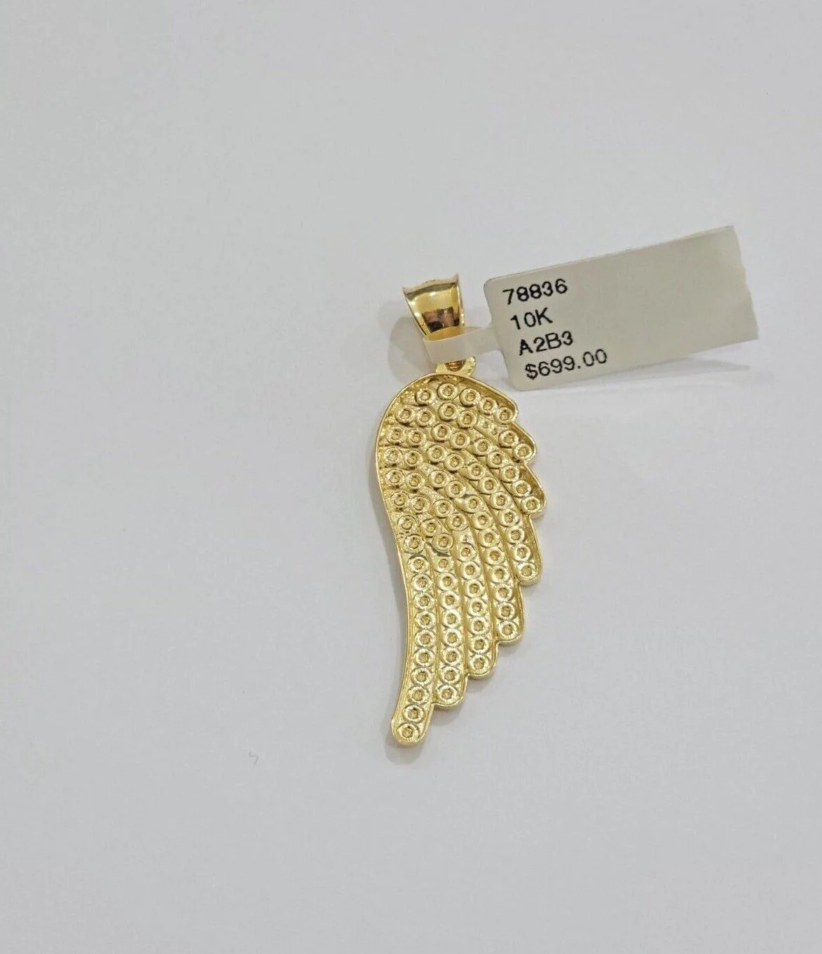 10k Gold Rope Chain Angel Wing Charm Pendant Set 22" Inch 3mm Necklace REAL SALE - Image 2