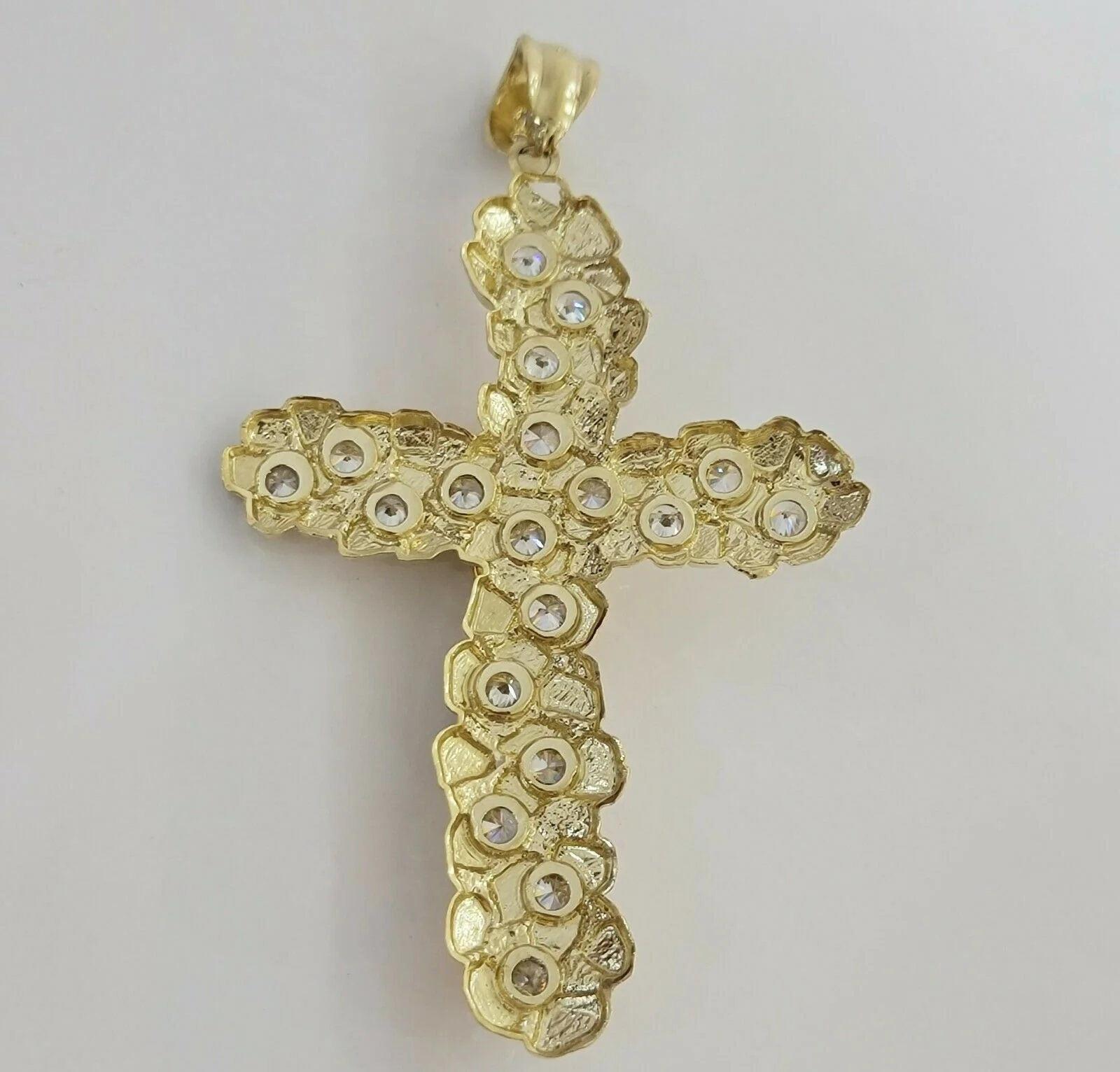 10k Gold Rope Chain & Cross Charm Pendant Mens 10kt Yellow Gold 8mm 24" Necklace - Image 9