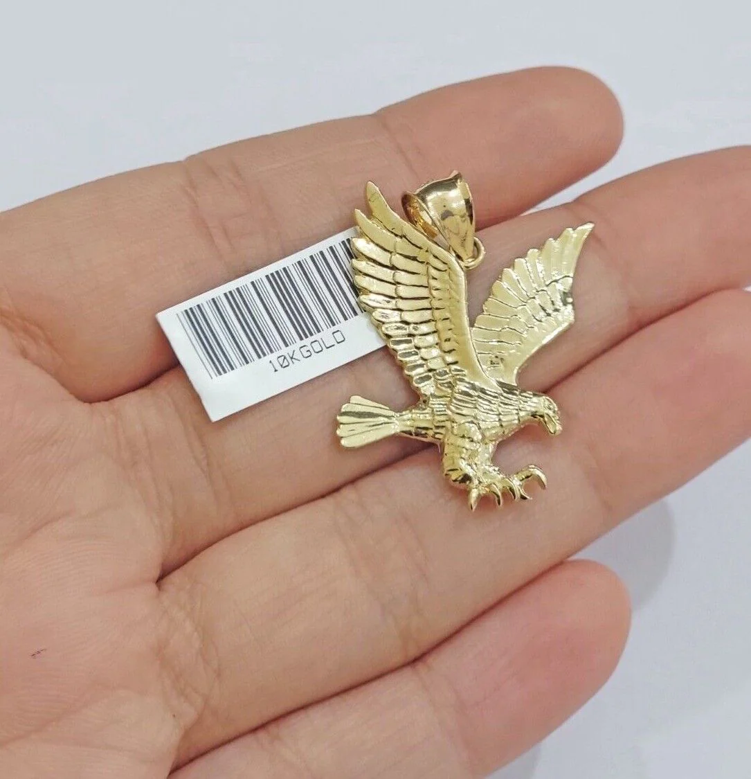 10k Gold Rope Chain Eagle Charm Pendant Set 22'' Inches 3mm Necklace REAL SALE - Image 11