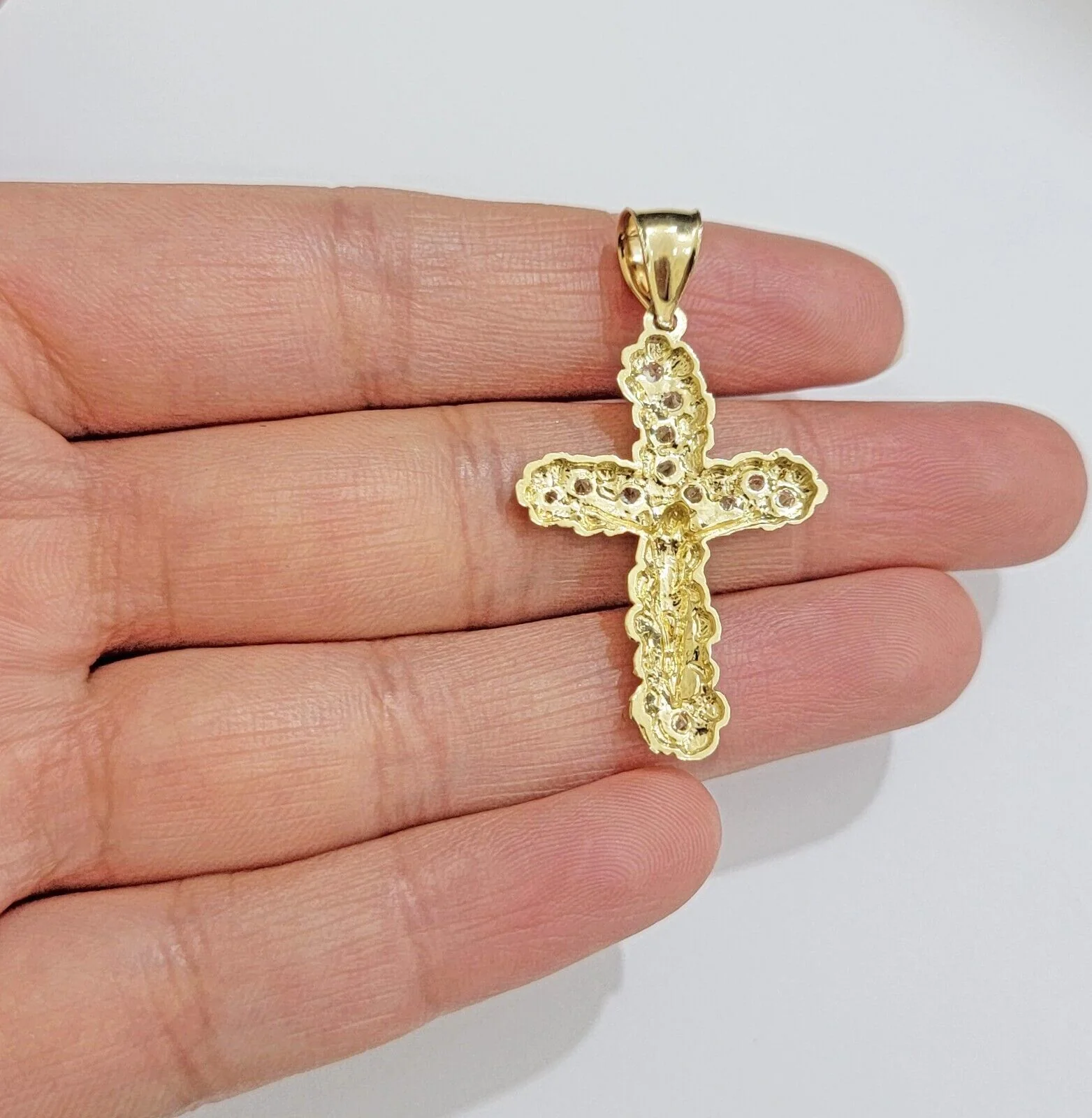 10k Gold Rope Chain Jesus Cross Charm Pendant Set 18-28" inch 3mm Necklace, REAL - Image 9