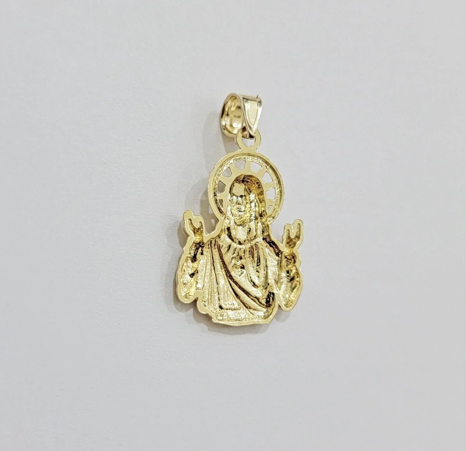 10k Gold Rope Chain Jesus Head pendant Set 3mm 24 Inch Necklace & Charm REAL 10k - Image 3