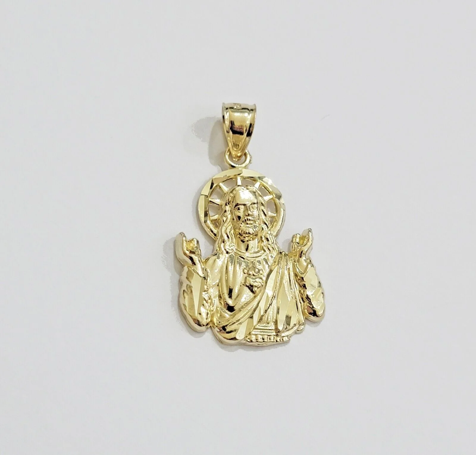 10k Gold Rope Chain Jesus Head pendant Set 3mm 24 Inch Necklace & Charm REAL 10k - Image 8
