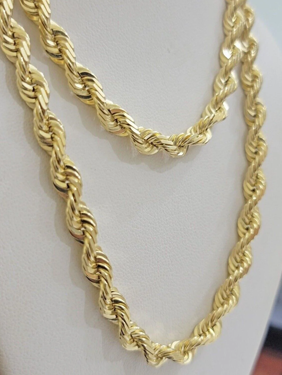 10k Gold Rope Chain Necklace 6mm 24 Inch SOLID Mens 10kt Yellow Gold Strong,REAL - Image 2