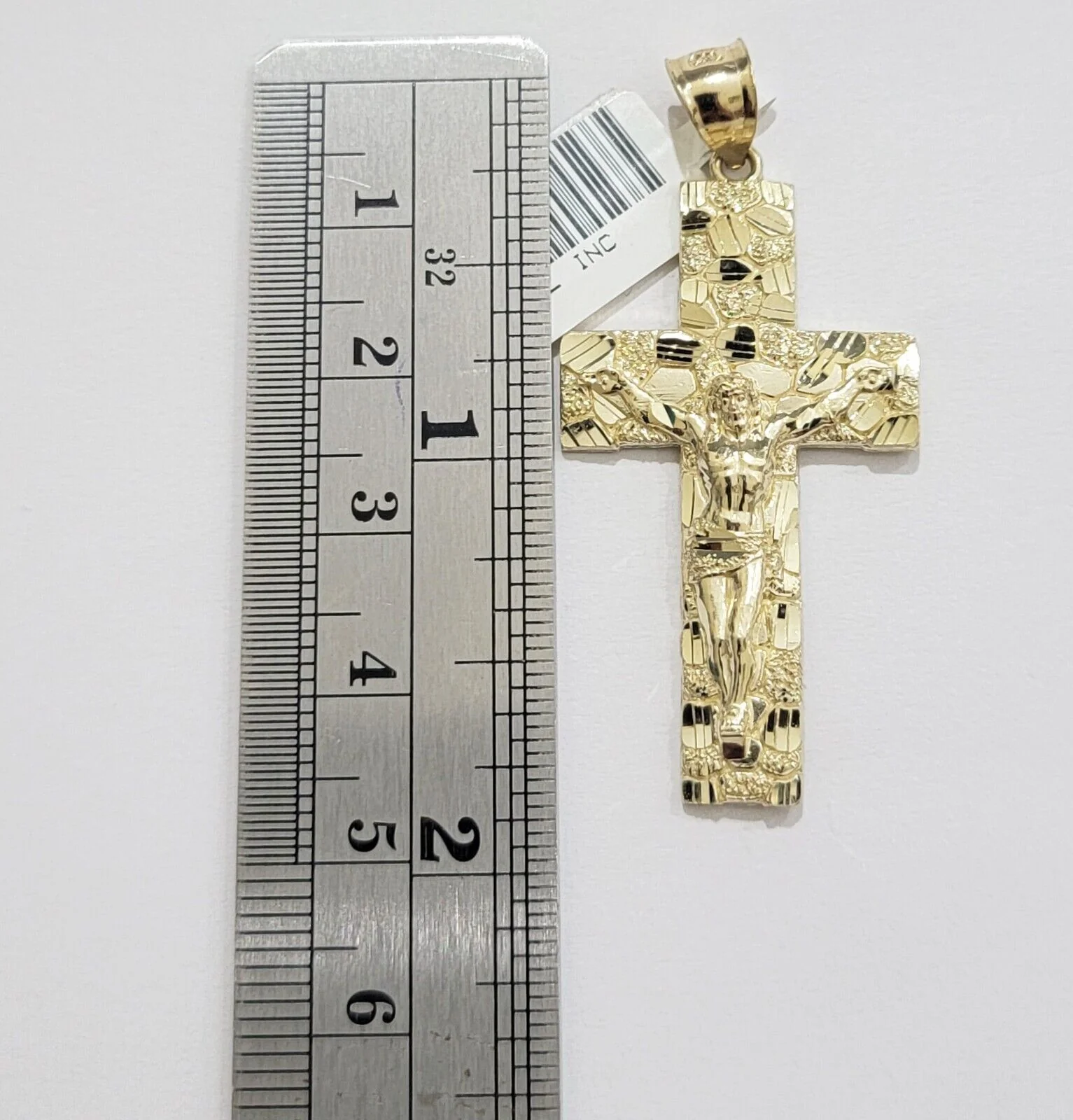10k Gold Rope Chain Nugget Cross Charm Pendant Set 18-28 inch 3mm Necklace, REAL - Image 7