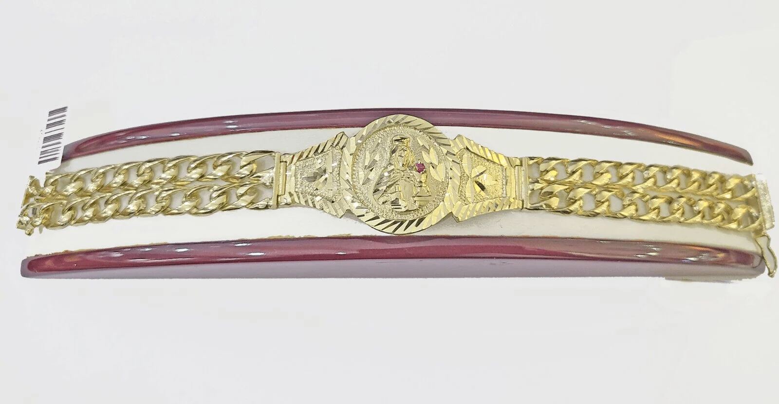 10k Gold Saint Barbara Miami Cuban Bracelet Size 8" 15mm - Image 8