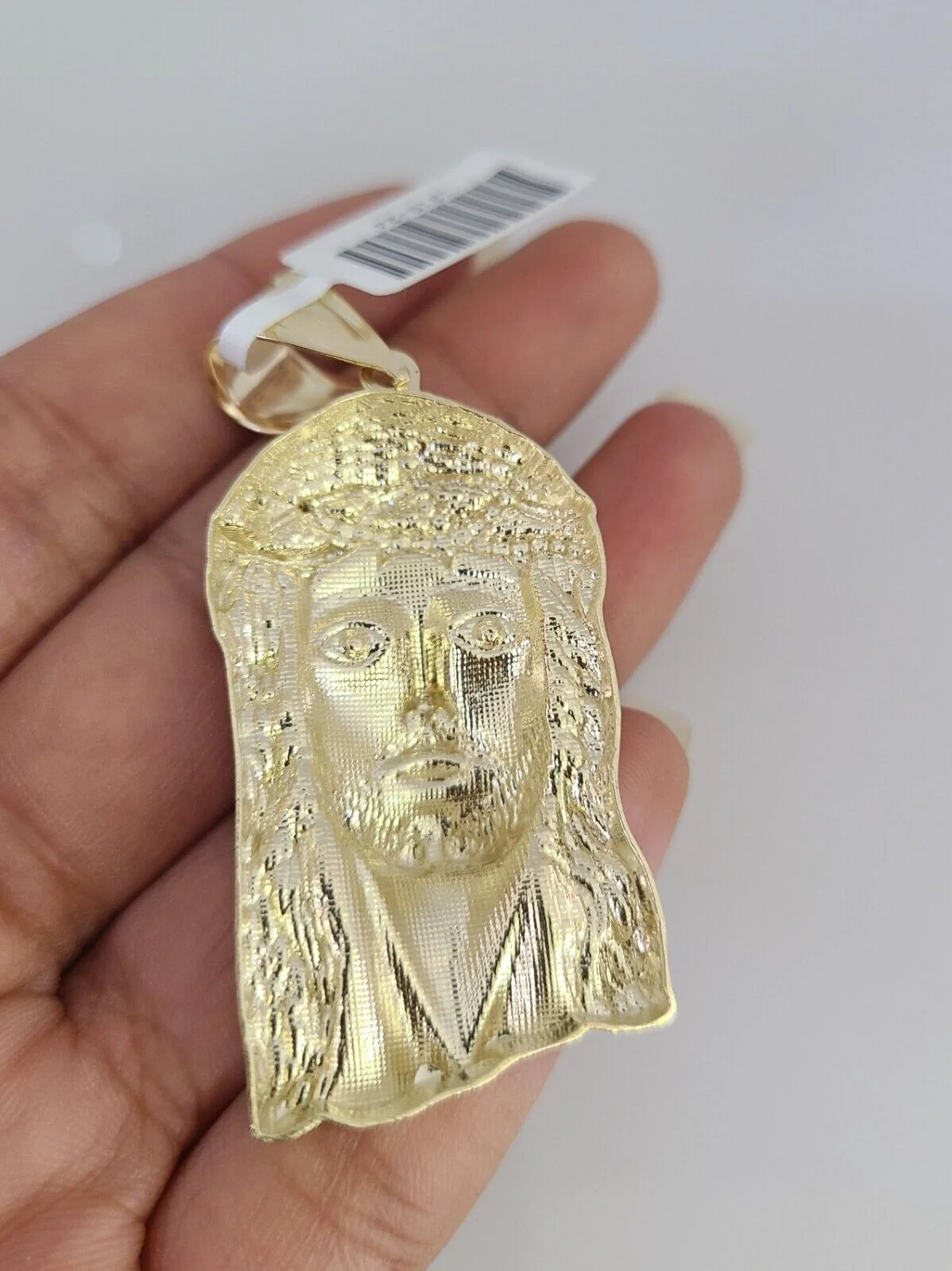 10k Gold Solid Cuban Curb Chain Necklace Jesus Head Pendant Set 6mm 20"-30" - Image 5