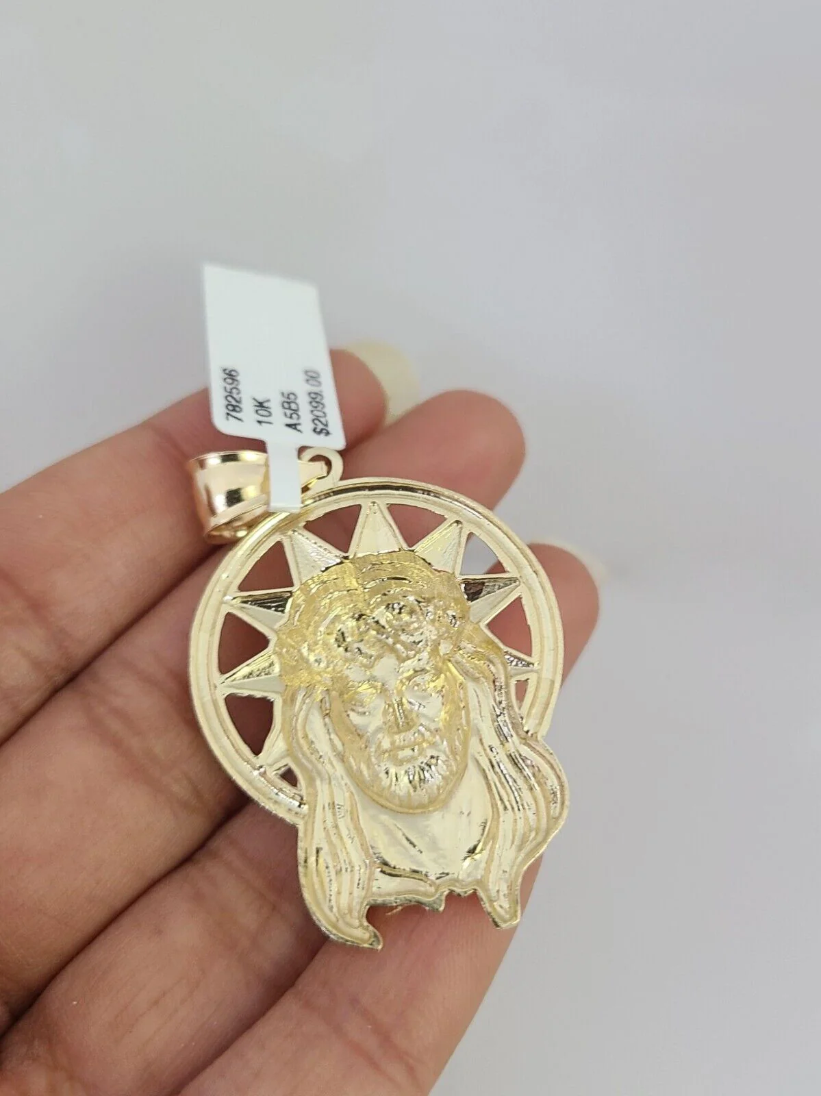 10k Gold Solid Cuban Curb Chain Necklace Jesus Head Pendant Set 6mm 20"-30" - Image 5