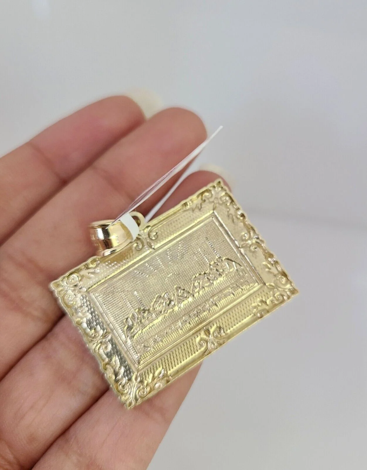10k Gold Solid Cuban Curb Chain Necklace Last Supper Pendant Set 6mm 20"-30" - Image 7