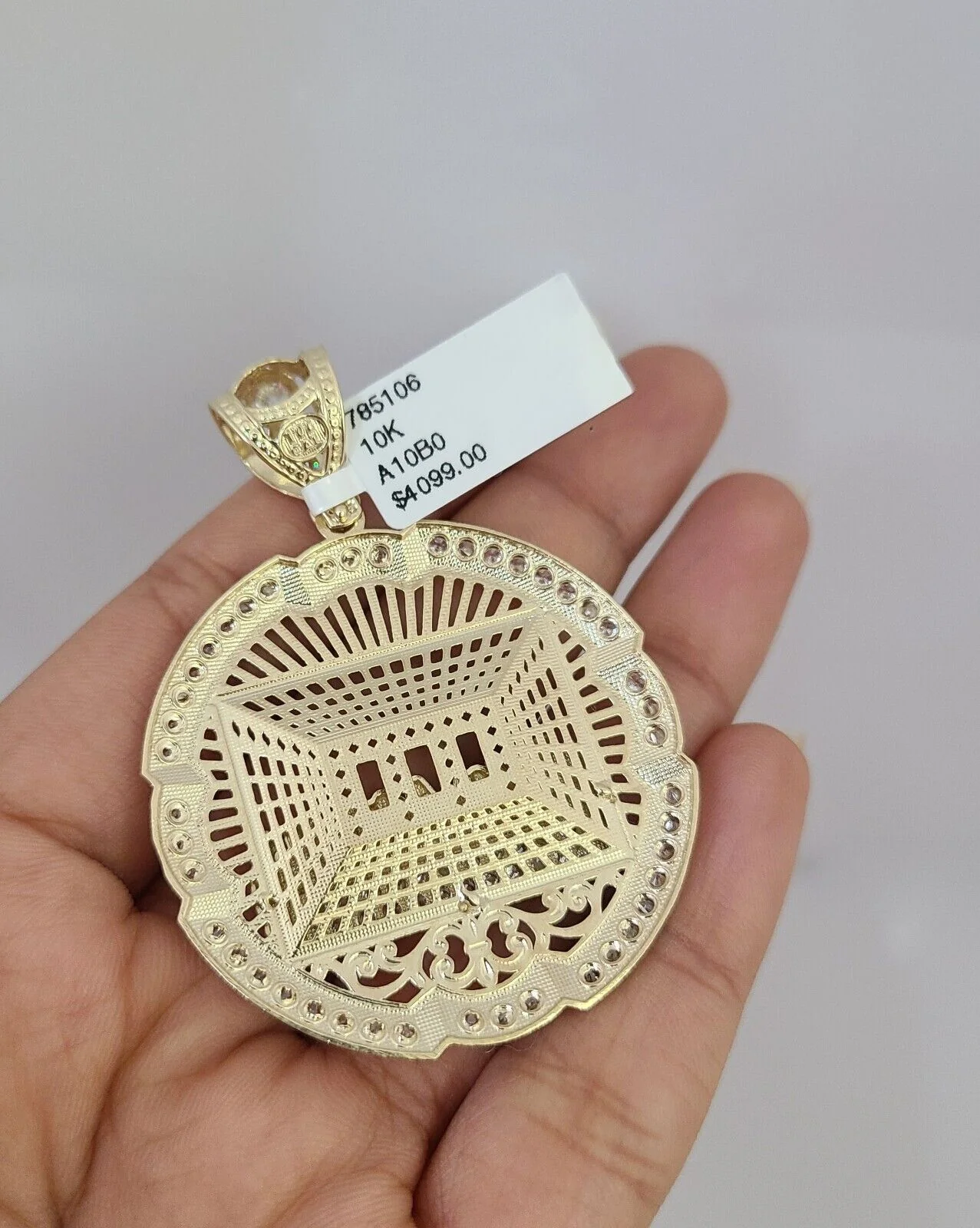 10k Gold Solid Cuban Curb Chain Necklace Last Supper Pendant Set 6mm 20"-30" - Image 6