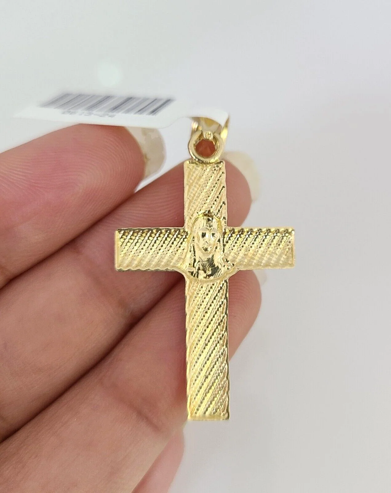 10k Gold Solid Miami Cuban Necklace Jesus Cross Pendant 2.5mm 18-24" Chain Set - Image 6
