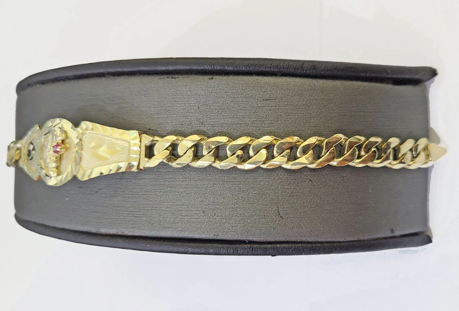 10k Gold St Lazaro Miami Cuban Bracelet Size 8" Inches 7mm 10kt Mens Ladies - Image 8