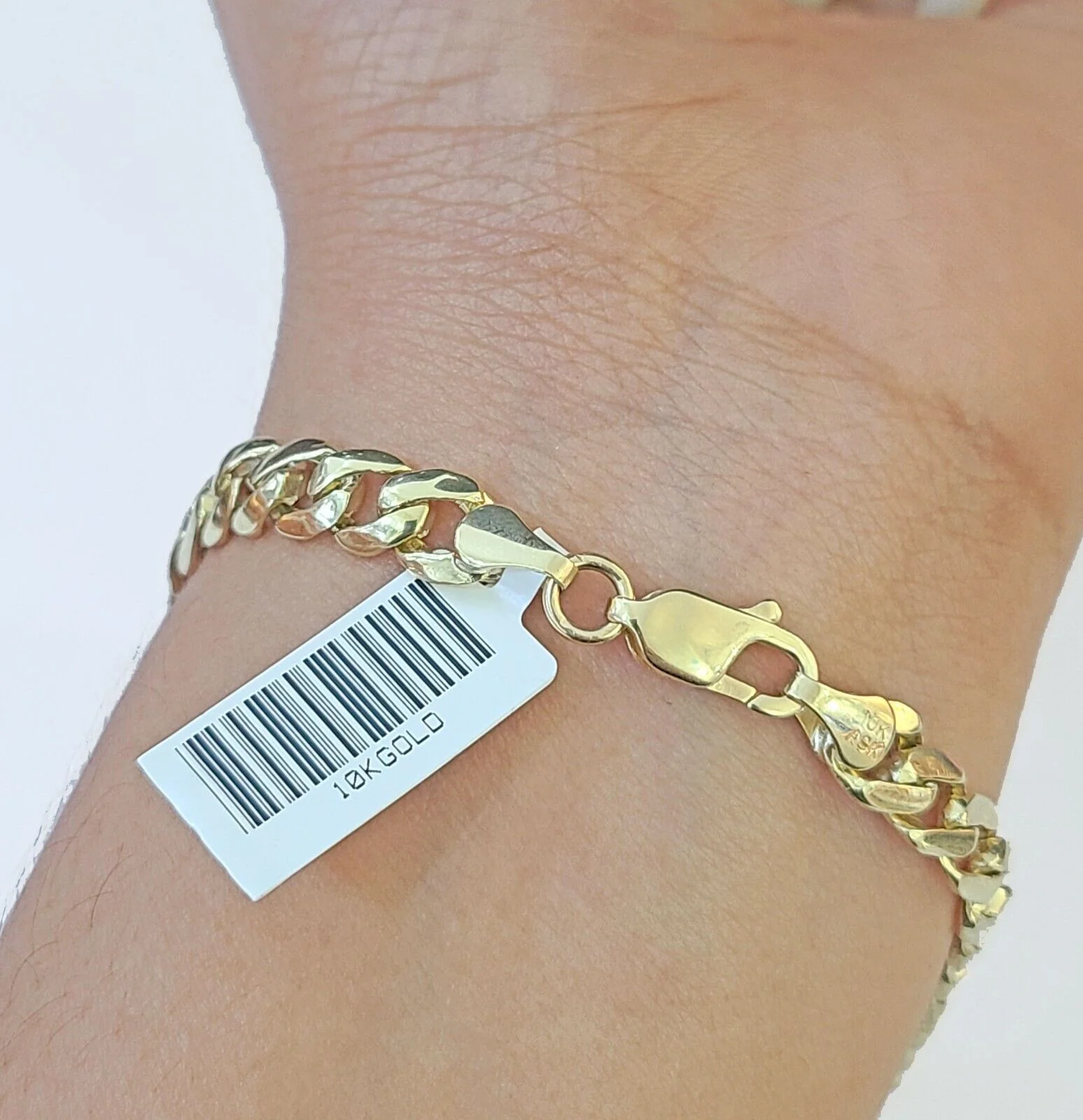 10k Gold Virgin Mary Miami Cuban Bracelet Size 8" Inches 7mm 10kt Mens Ladies - Image 2