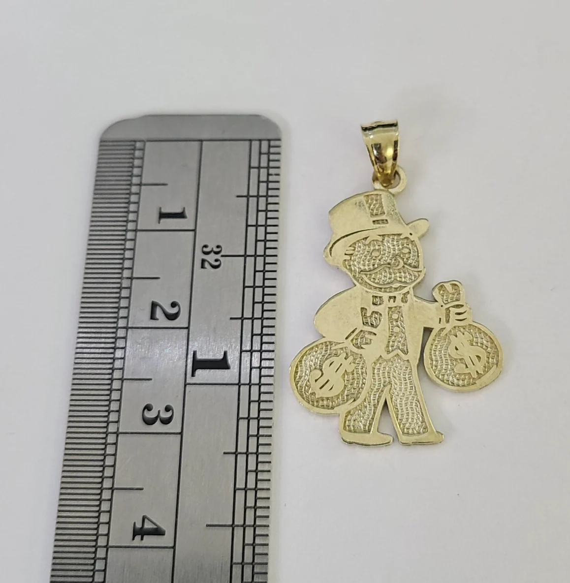 10k Grandpa Money Bag Charm Pendant REAL 10Kt Yellow Gold Real - Image 4