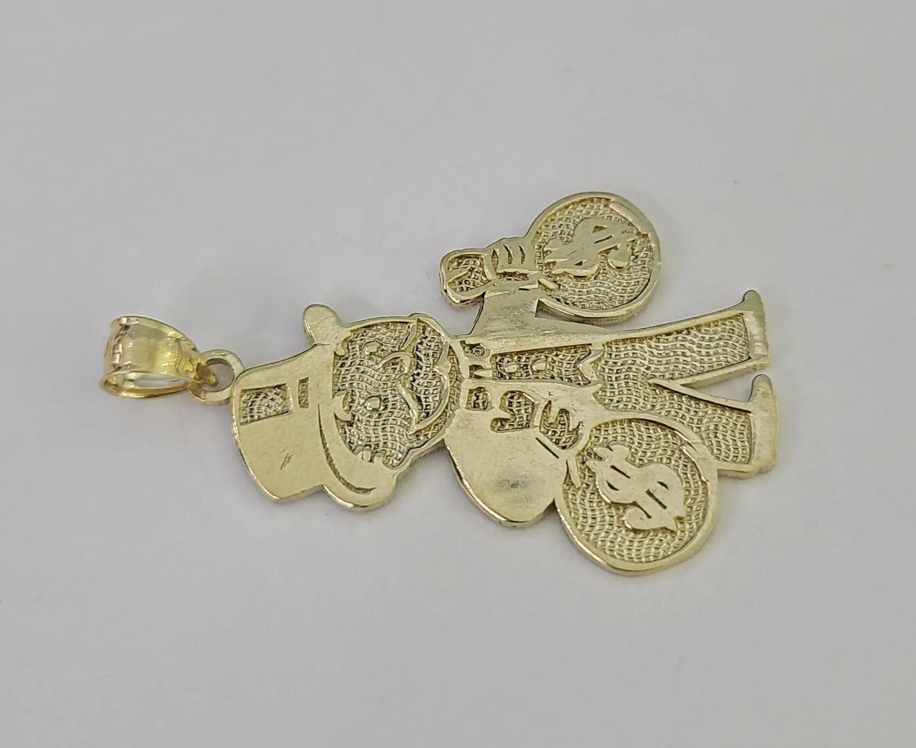 10k Grandpa Money Bag Charm Pendant REAL 10Kt Yellow Gold Real - Image 3