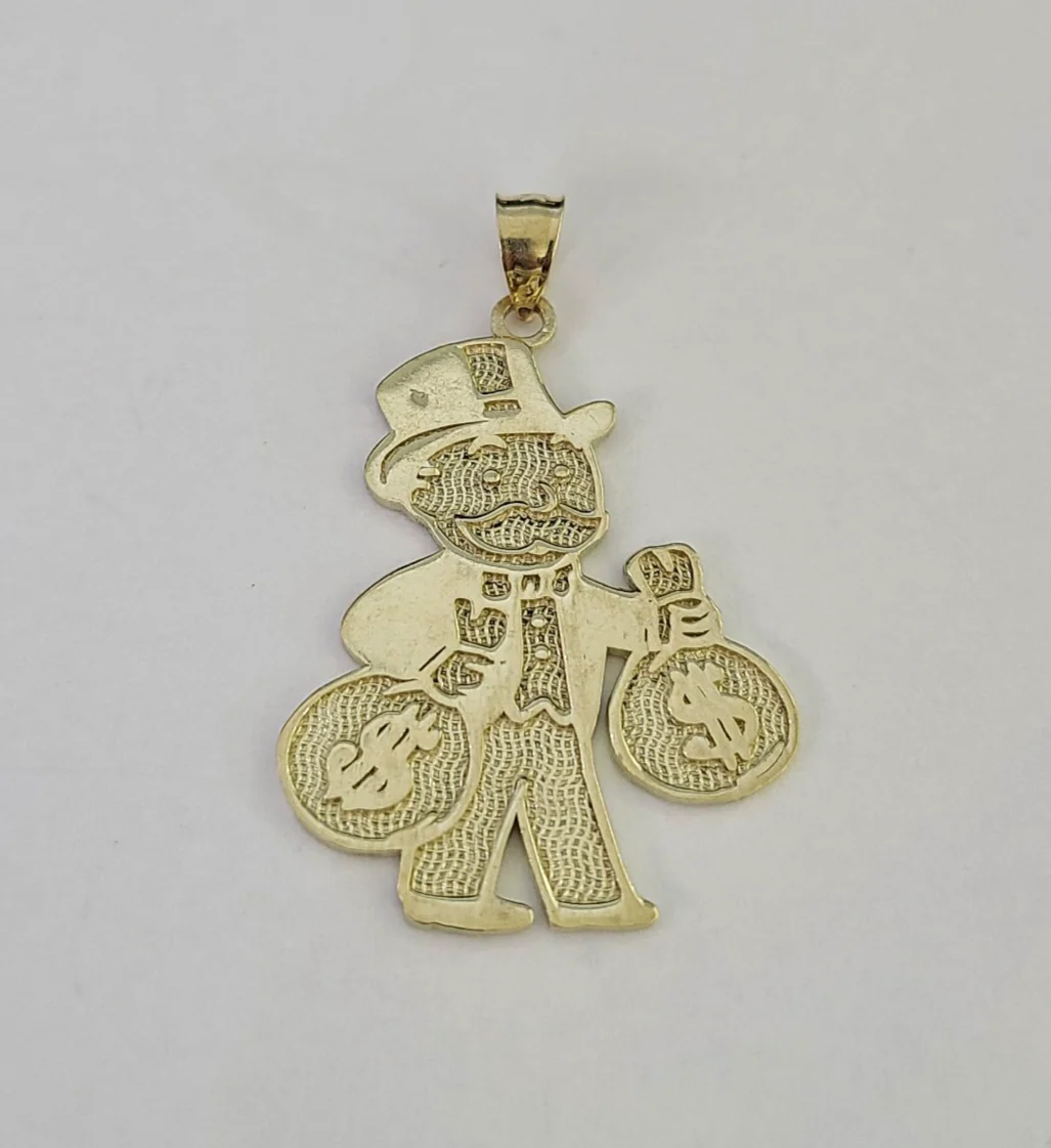 10k Grandpa Money Bag Charm Pendant REAL 10Kt Yellow Gold Real - Image 4