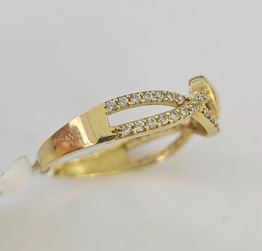 10k Hearts Ladies Ring Casual Band Yellow Gold Genuine Brand New All Sizes - Image 4