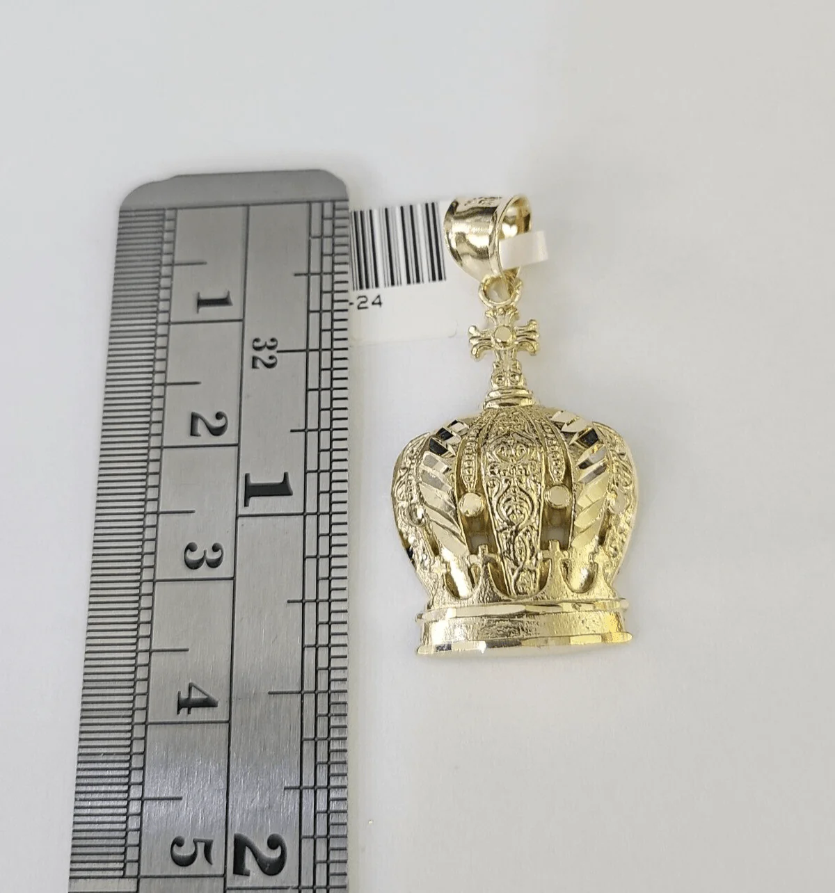 10K Imperial Crown Charm Pendant Real Yellow Gold Royal 1.5" Inch 10kt - Image 4