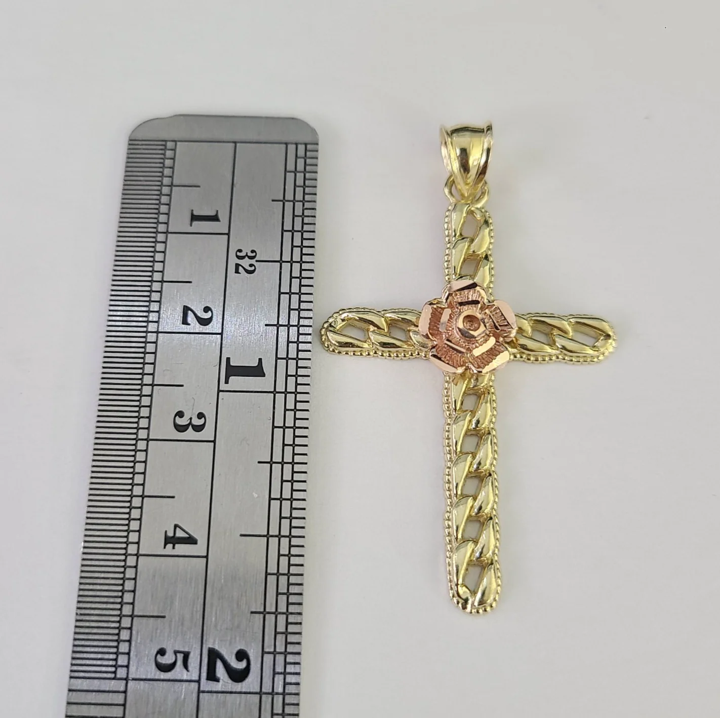 10k Jesus Cross Charm Miami Cuban Chain Pendant Set 5mm 18"28" Necklace Gold - Image 4