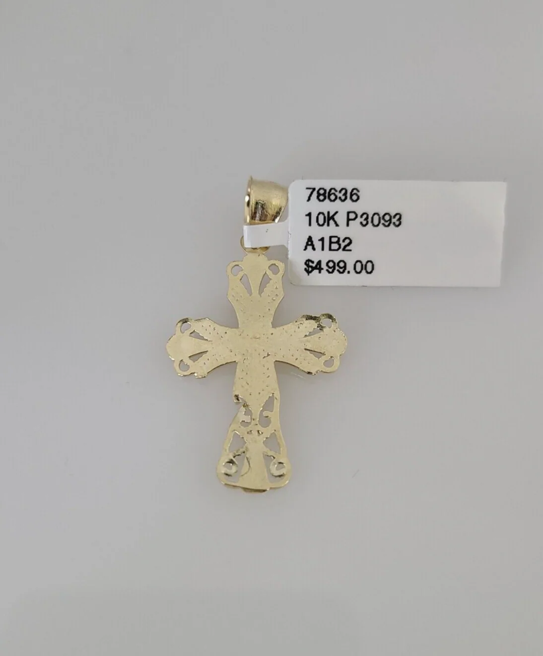 10k Jesus Cross Charm Pendant REAL 10Kt Religious Yellow Gold Genuine - Image 3