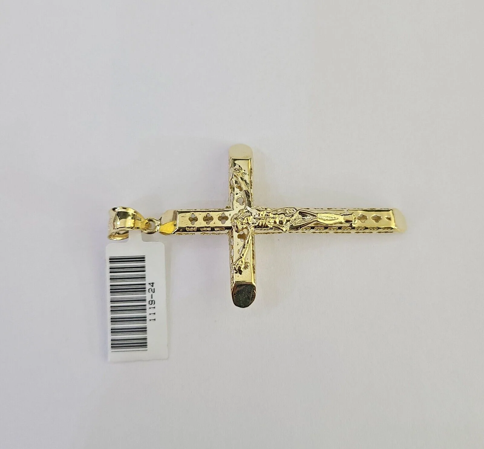 10K Jesus Cross Pendant Crucifix Charm 2.5 Inch Yellow Gold Genuine - Image 4