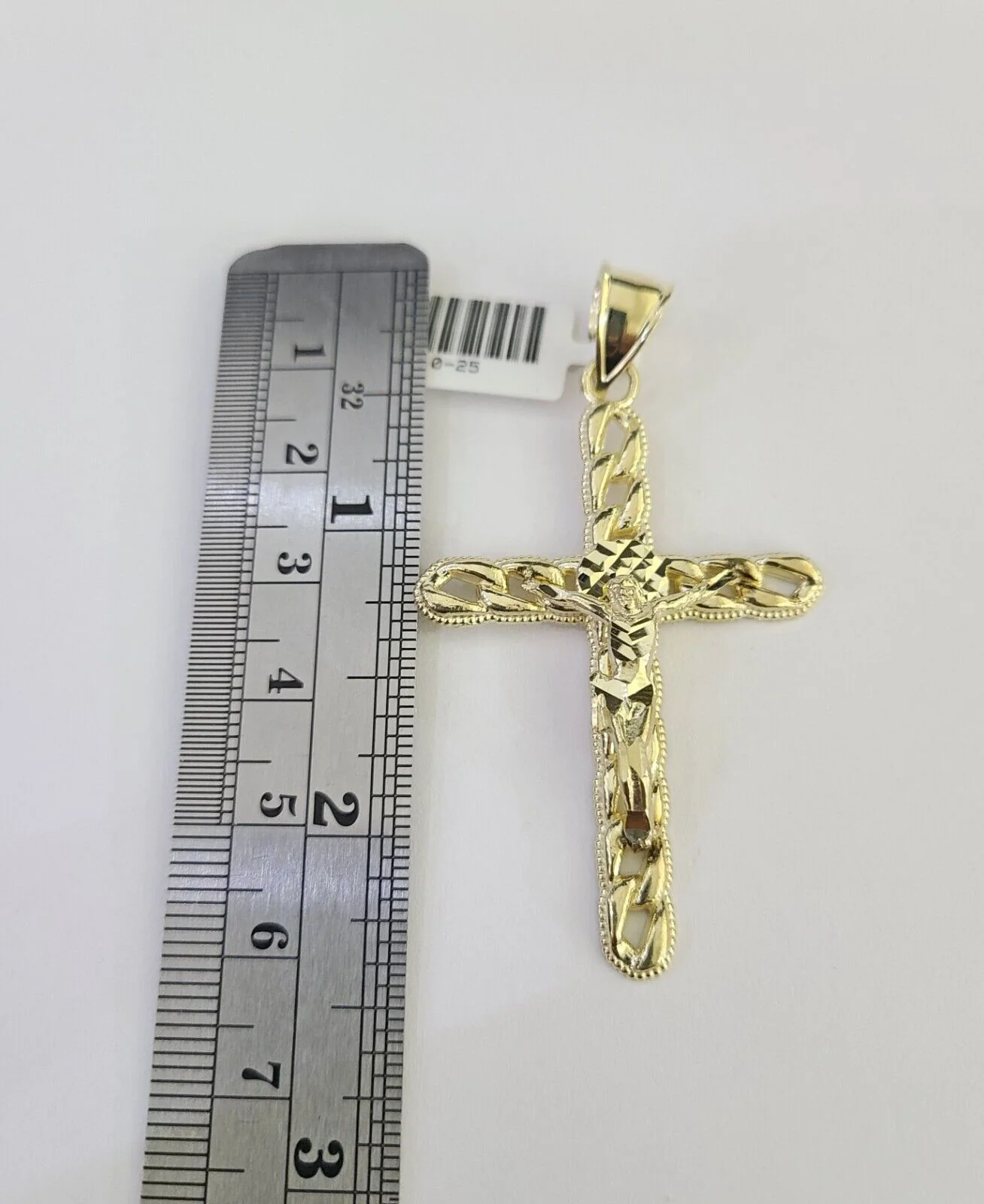 10K Jesus Cross Pendant Crucifix Charm 2.5 Inch Yellow Gold Genuine - Image 4