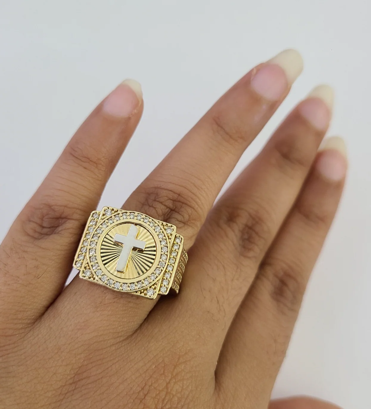 10k Jesus Cross Ring Casual Band Yellow Gold Genuine Brand New Religious All Sizes - Image 7
