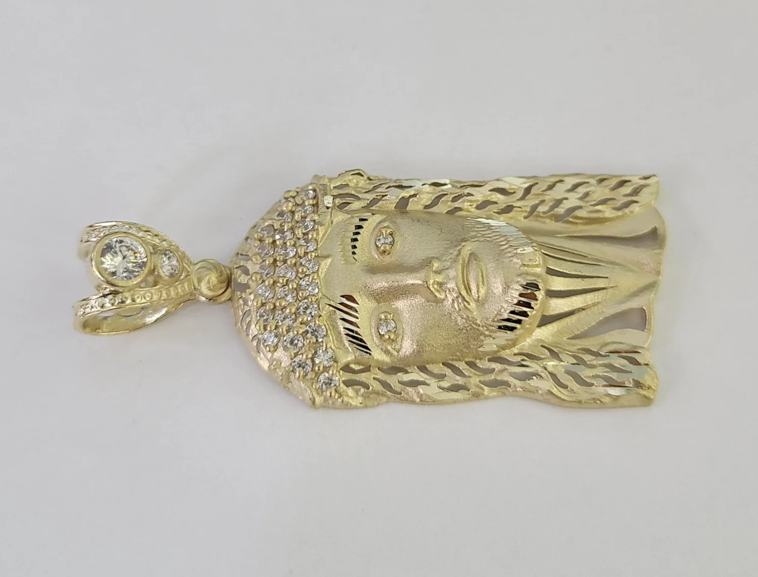 10k Jesus Head Charm Pendant Religious REAL 10Kt Yellow Gold - Image 3
