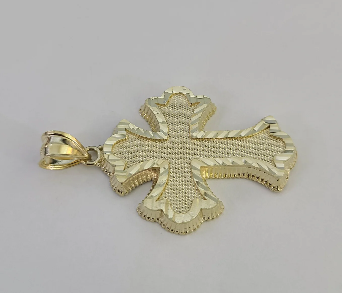10k Jesus Roman Cross Charm Pendant Religious REAL 10Kt Yellow Gold - Image 3
