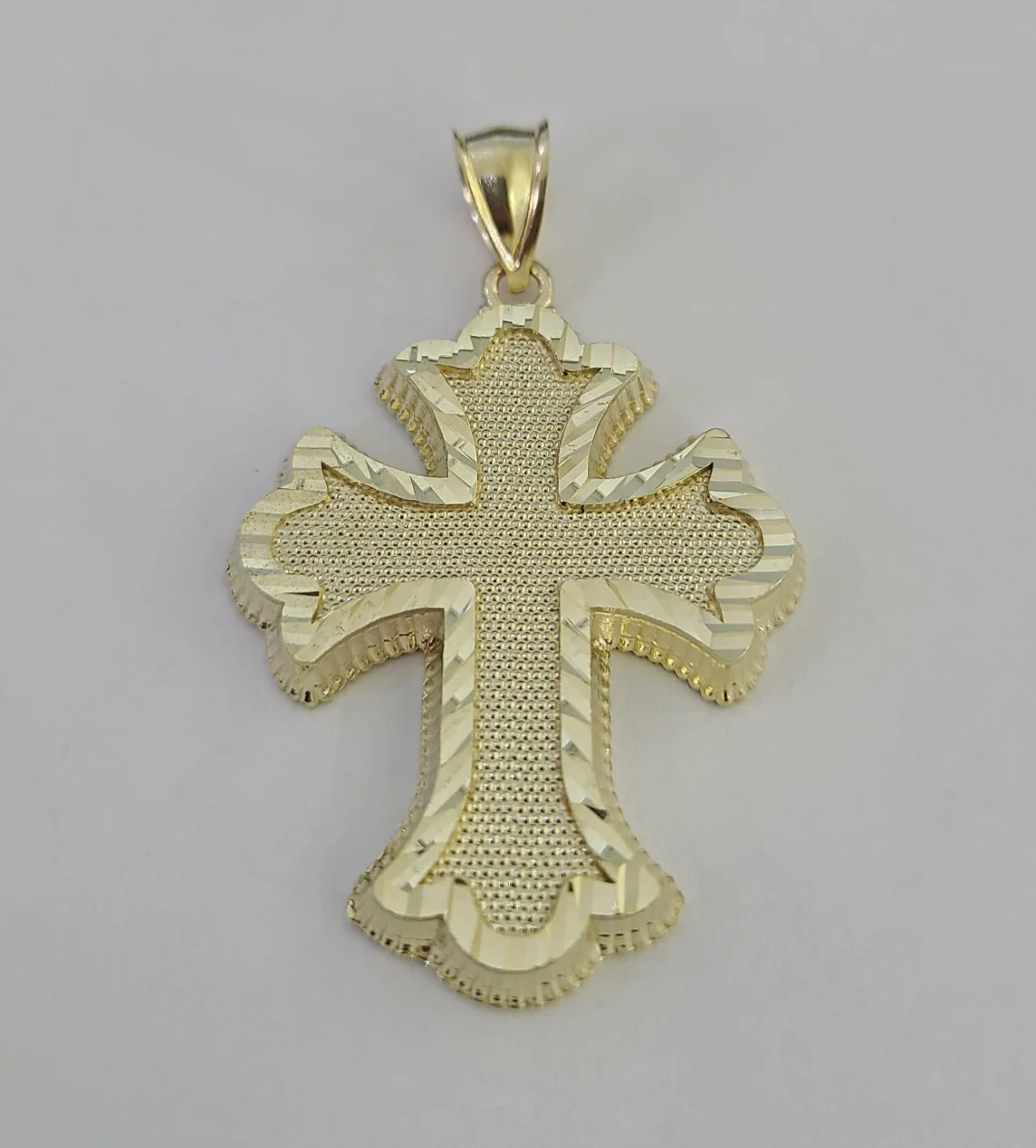 10k Jesus Roman Cross Charm Pendant Religious REAL 10Kt Yellow Gold - Image 4